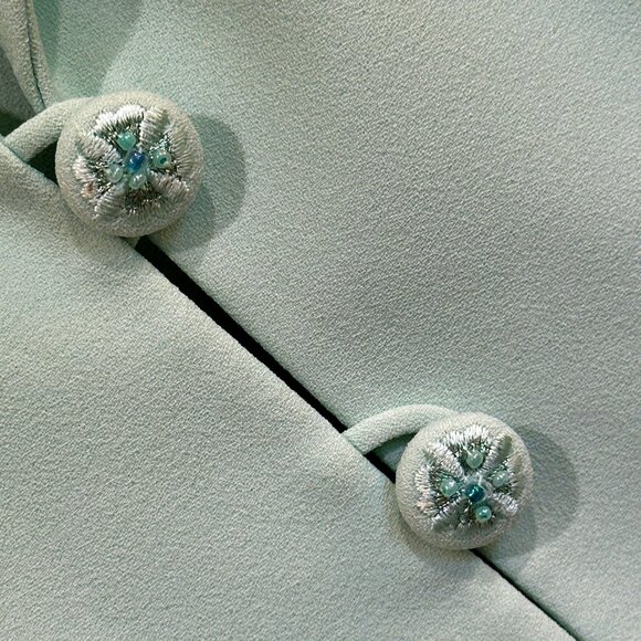 John Meyer of Norwich Womens Mint Green 3 PC Skirt Suit Size 18W Plus Beaded - Picture 5 of 16